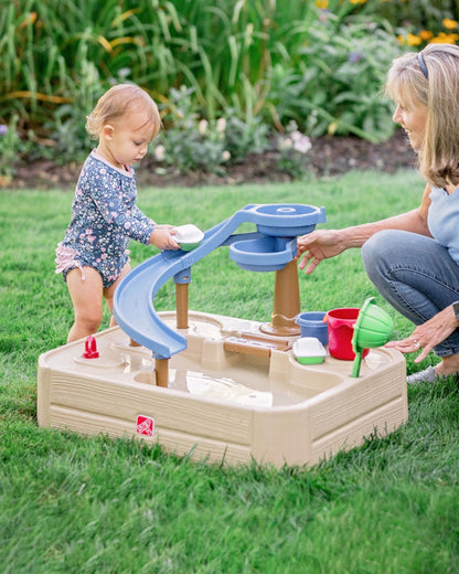 Step2 Naturally Playful Splashway Canal Table-Outdoor Toys-Boat Track Play with Flowing Waterways-Enhances Motor Skills-12M+