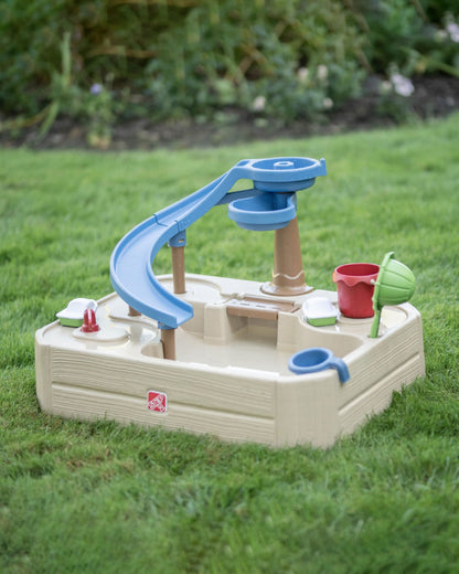 Step2 Naturally Playful Splashway Canal Table-Outdoor Toys-Boat Track Play with Flowing Waterways-Enhances Motor Skills-12M+