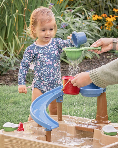 Step2 Naturally Playful Splashway Canal Table-Outdoor Toys-Boat Track Play with Flowing Waterways-Enhances Motor Skills-12M+