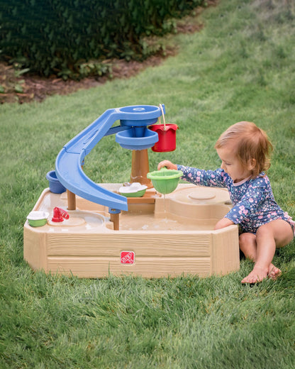Step2 Naturally Playful Splashway Canal Table-Outdoor Toys-Boat Track Play with Flowing Waterways-Enhances Motor Skills-12M+