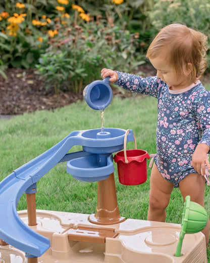 Step2 Naturally Playful Splashway Canal Table-Outdoor Toys-Boat Track Play with Flowing Waterways-Enhances Motor Skills-12M+