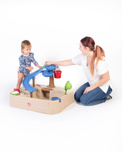 Step2 Naturally Playful Splashway Canal Table-Outdoor Toys-Boat Track Play with Flowing Waterways-Enhances Motor Skills-12M+