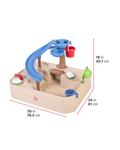Step2 Naturally Playful Splashway Canal Table-Outdoor Toys-Boat Track Play with Flowing Waterways-Enhances Motor Skills-12M+