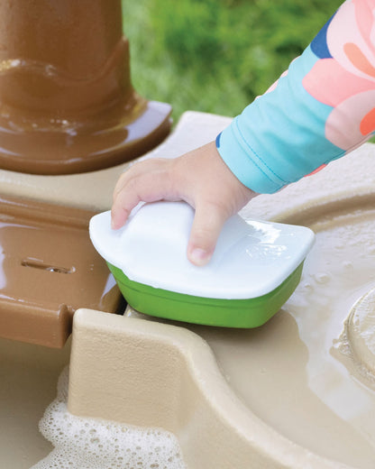 Step2 Naturally Playful Splashway Canal Table-Outdoor Toys-Boat Track Play with Flowing Waterways-Enhances Motor Skills-12M+