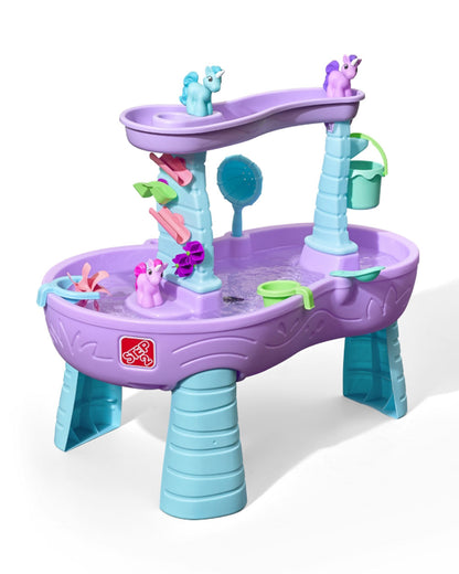 Step2 Rain Showers & Unicorns Water Table-Outdoor Toy-Magical Rainfall with Unicorn Figurines-Encourages Sensory & Imaginative Play-18M+