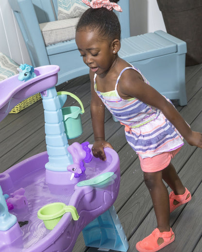 Step2 Rain Showers & Unicorns Water Table-Outdoor Toy-Magical Rainfall with Unicorn Figurines-Encourages Sensory & Imaginative Play-18M+