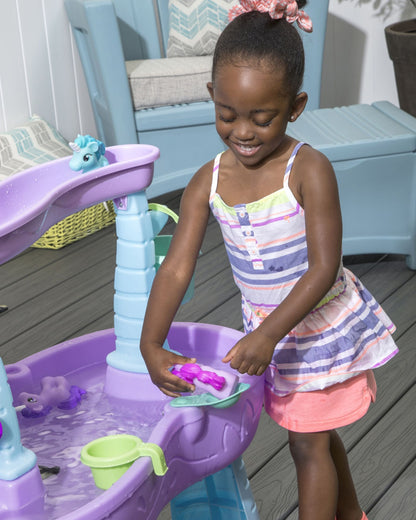 Step2 Rain Showers & Unicorns Water Table-Outdoor Toy-Magical Rainfall with Unicorn Figurines-Encourages Sensory & Imaginative Play-18M+
