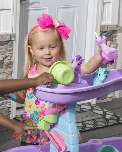 Step2 Rain Showers & Unicorns Water Table-Outdoor Toy-Magical Rainfall with Unicorn Figurines-Encourages Sensory & Imaginative Play-18M+