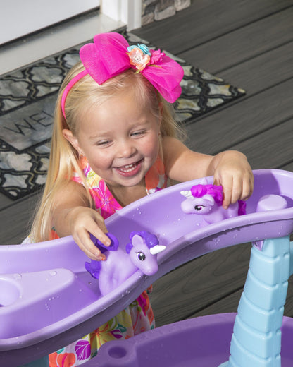 Step2 Rain Showers & Unicorns Water Table-Outdoor Toy-Magical Rainfall with Unicorn Figurines-Encourages Sensory & Imaginative Play-18M+