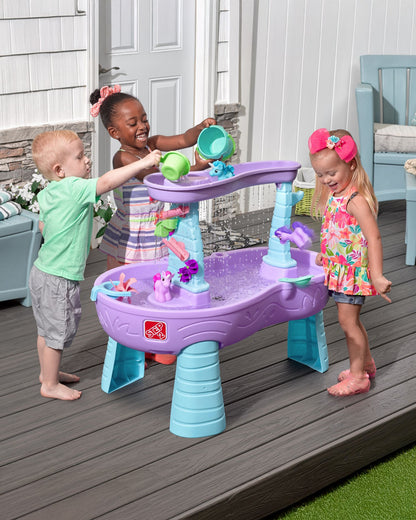 Step2 Rain Showers & Unicorns Water Table-Outdoor Toy-Magical Rainfall with Unicorn Figurines-Encourages Sensory & Imaginative Play-18M+