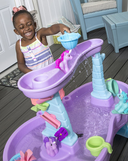 Step2 Rain Showers & Unicorns Water Table-Outdoor Toy-Magical Rainfall with Unicorn Figurines-Encourages Sensory & Imaginative Play-18M+