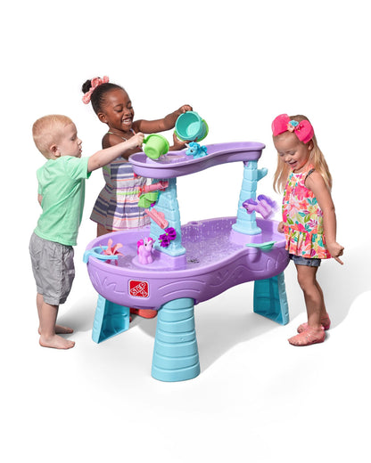 Step2 Rain Showers & Unicorns Water Table-Outdoor Toy-Magical Rainfall with Unicorn Figurines-Encourages Sensory & Imaginative Play-18M+