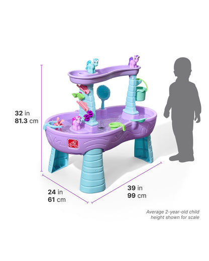 Step2 Rain Showers & Unicorns Water Table-Outdoor Toy-Magical Rainfall with Unicorn Figurines-Encourages Sensory & Imaginative Play-18M+
