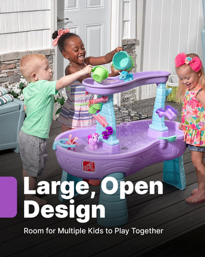 Step2 Rain Showers & Unicorns Water Table-Outdoor Toy-Magical Rainfall with Unicorn Figurines-Encourages Sensory & Imaginative Play-18M+
