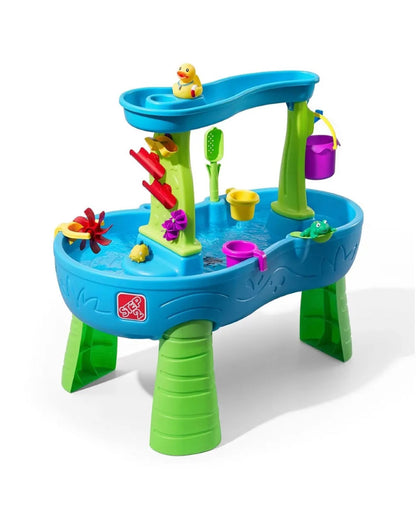 Step2 Rain Showers Splash Pond Table-Outdoor Toys-Magical Rainfall with Spinning Maze-Encourages Sensory Play-18M+