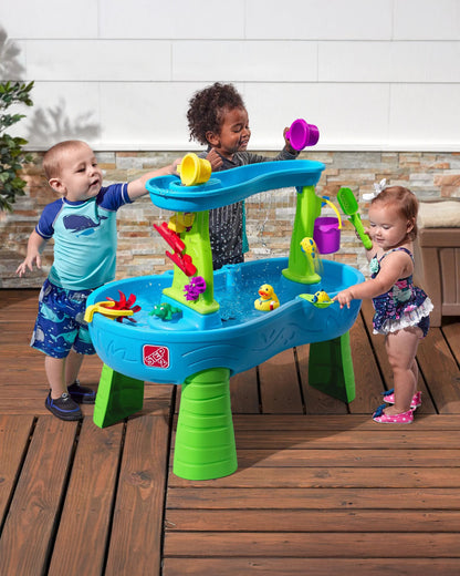 Step2 Rain Showers Splash Pond Table-Outdoor Toys-Magical Rainfall with Spinning Maze-Encourages Sensory Play-18M+