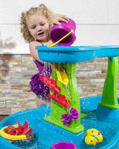Step2 Rain Showers Splash Pond Table-Outdoor Toys-Magical Rainfall with Spinning Maze-Encourages Sensory Play-18M+