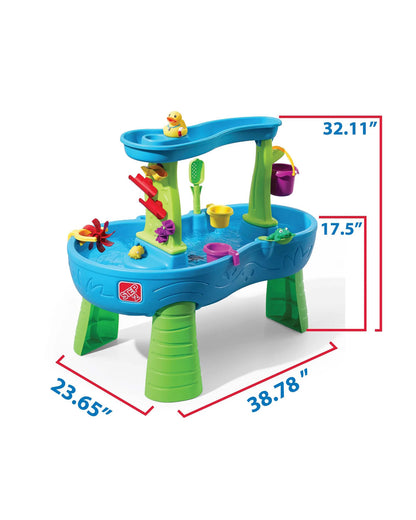 Step2 Rain Showers Splash Pond Table-Outdoor Toys-Magical Rainfall with Spinning Maze-Encourages Sensory Play-18M+