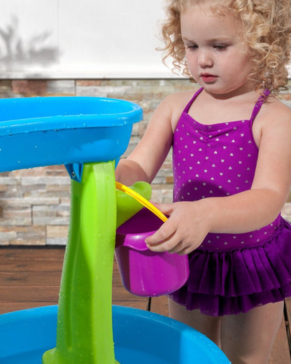 Step2 Rain Showers Splash Pond Table-Outdoor Toys-Magical Rainfall with Spinning Maze-Encourages Sensory Play-18M+