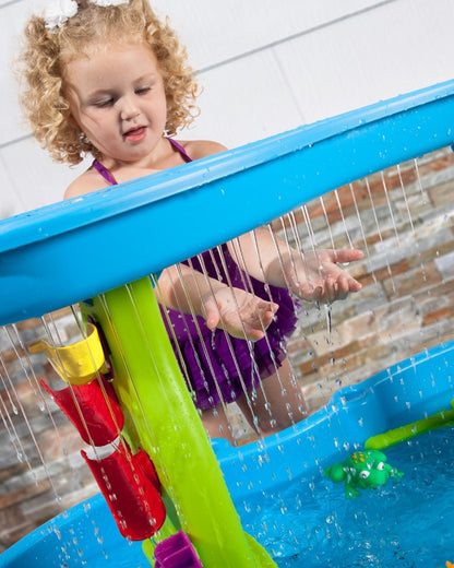 Step2 Rain Showers Splash Pond Table-Outdoor Toys-Magical Rainfall with Spinning Maze-Encourages Sensory Play-18M+
