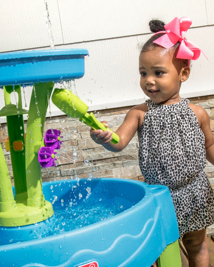 Step2 Summer Showers Splash Tower Water Table-Outdoor Toy-Water Pour Tower-Includes 8 Piece Accessory Set-18M+