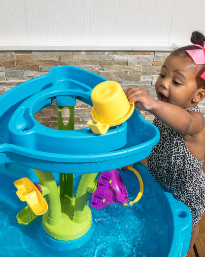 Step2 Summer Showers Splash Tower Water Table-Outdoor Toy-Water Pour Tower-Includes 8 Piece Accessory Set-18M+