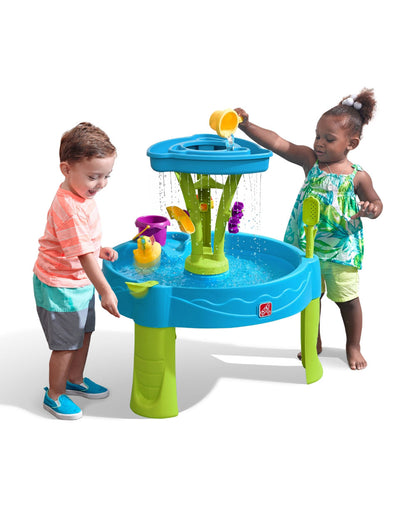 Step2 Summer Showers Splash Tower Water Table-Outdoor Toy-Water Pour Tower-Includes 8 Piece Accessory Set-18M+
