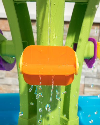Step2 Summer Showers Splash Tower Water Table-Outdoor Toy-Water Pour Tower-Includes 8 Piece Accessory Set-18M+