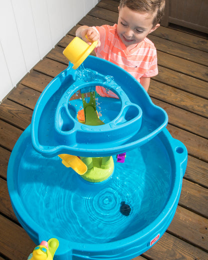 Step2 Summer Showers Splash Tower Water Table-Outdoor Toy-Water Pour Tower-Includes 8 Piece Accessory Set-18M+