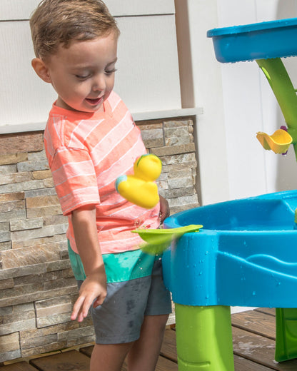 Step2 Summer Showers Splash Tower Water Table-Outdoor Toy-Water Pour Tower-Includes 8 Piece Accessory Set-18M+