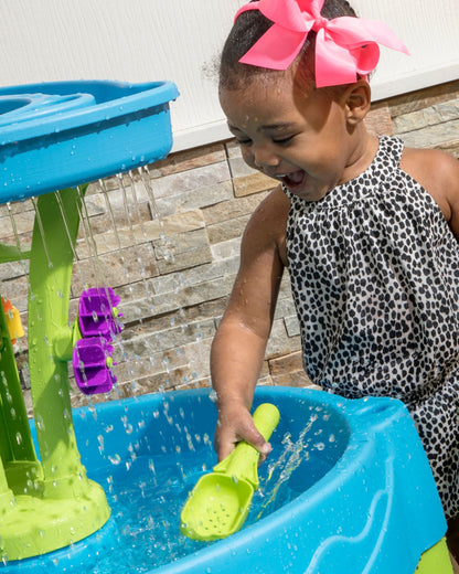 Step2 Summer Showers Splash Tower Water Table-Outdoor Toy-Water Pour Tower-Includes 8 Piece Accessory Set-18M+