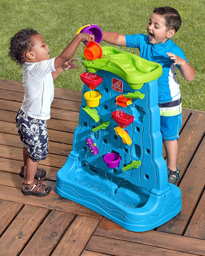Step2 Waterfall Discovery Wall-Outdoor Toy-Scoop & Pour Water Maze-Double‑Sided Water Wall Design for Creative Play-18M+