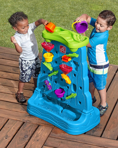 Step2 Waterfall Discovery Wall-Outdoor Toy-Scoop & Pour Water Maze-Double‑Sided Water Wall Design for Creative Play-18M+