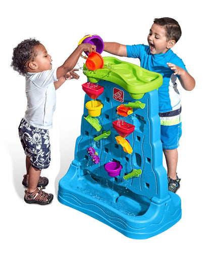 Step2 Waterfall Discovery Wall-Outdoor Toy-Scoop & Pour Water Maze-Double‑Sided Water Wall Design for Creative Play-18M+