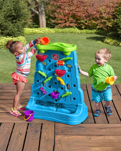 Step2 Waterfall Discovery Wall-Outdoor Toy-Scoop & Pour Water Maze-Double‑Sided Water Wall Design for Creative Play-18M+
