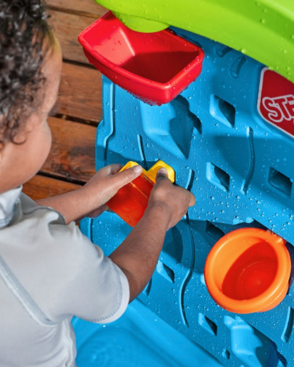 Step2 Waterfall Discovery Wall-Outdoor Toy-Scoop & Pour Water Maze-Double‑Sided Water Wall Design for Creative Play-18M+