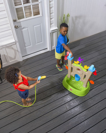 Step2 Waterpark Arcade-Outdoor Toy-Hose Connected Water Blaster With Multi Target Splash Wall & Spill Bucket-36M+