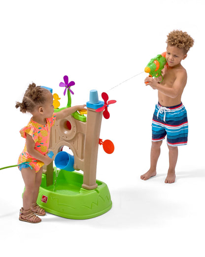 Step2 Waterpark Arcade-Outdoor Toy-Hose Connected Water Blaster With Multi Target Splash Wall & Spill Bucket-36M+