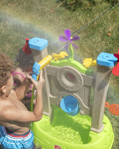 Step2 Waterpark Arcade-Outdoor Toy-Hose Connected Water Blaster With Multi Target Splash Wall & Spill Bucket-36M+