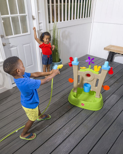 Step2 Waterpark Arcade-Outdoor Toy-Hose Connected Water Blaster With Multi Target Splash Wall & Spill Bucket-36M+