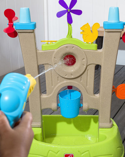 Step2 Waterpark Arcade-Outdoor Toy-Hose Connected Water Blaster With Multi Target Splash Wall & Spill Bucket-36M+