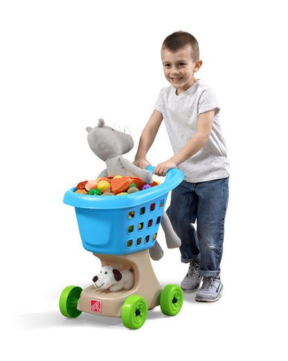 Step2 Little Helper's Shopping Cart-Pretend & Play Toy-Built-in Doll Seat & Under‑Basket Storage-24M+