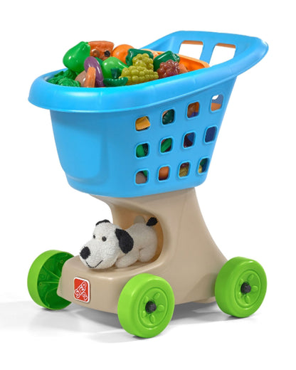 Step2 Little Helper's Shopping Cart-Pretend & Play Toy-Built-in Doll Seat & Under‑Basket Storage-24M+