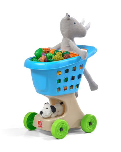 Step2 Little Helper's Shopping Cart-Pretend & Play Toy-Built-in Doll Seat & Under‑Basket Storage-24M+