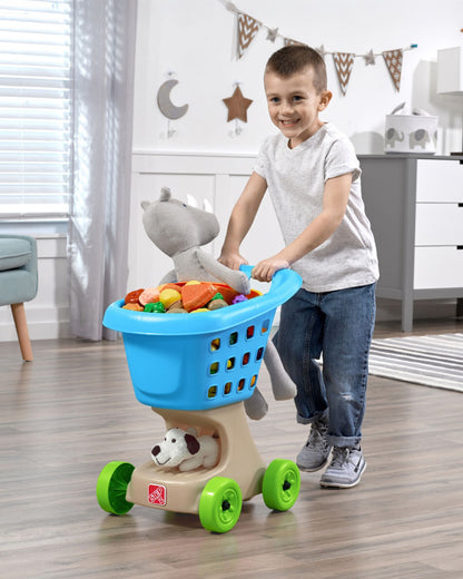 Step2 Little Helper's Shopping Cart-Pretend & Play Toy-Built-in Doll Seat & Under‑Basket Storage-24M+