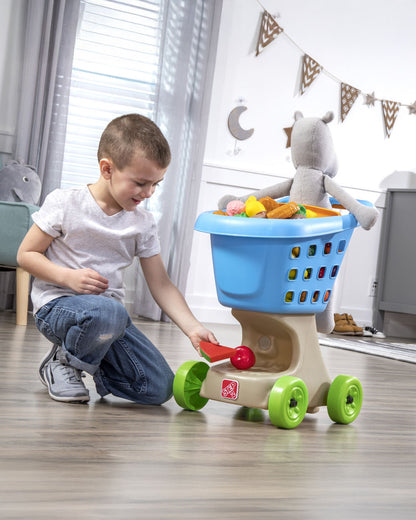 Step2 Little Helper's Shopping Cart-Pretend & Play Toy-Built-in Doll Seat & Under‑Basket Storage-24M+