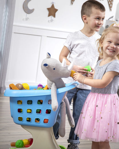 Step2 Little Helper's Shopping Cart-Pretend & Play Toy-Built-in Doll Seat & Under‑Basket Storage-24M+