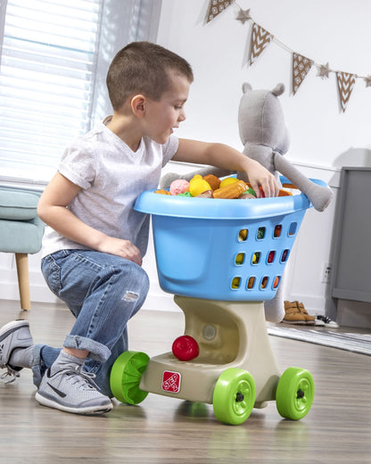 Step2 Little Helper's Shopping Cart-Pretend & Play Toy-Built-in Doll Seat & Under‑Basket Storage-24M+