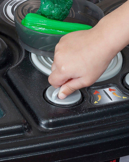 Step2 Lifestyle Custom Kitchen-Pretend & Play Toy-Electronic Stove & Microwave Sounds With Refrigerator & Sink-Includes 20‑Piece Accessory Set-24M+