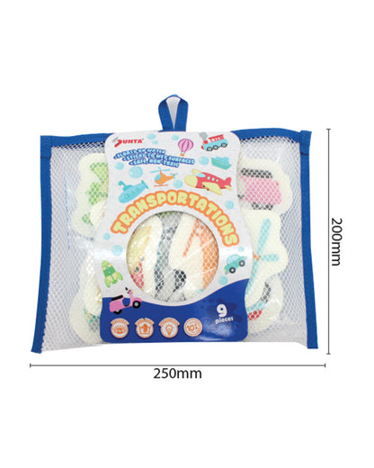 Sunta Transportation Bath Toy-9 Floating Vehicle Pieces-Sticks On Wet Tiles-10M+